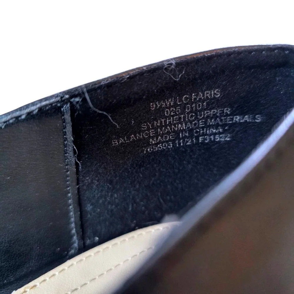Liz Claiborne Faris Black Square Toe Block Heel Pumps 9.5 Wide Memory Foam